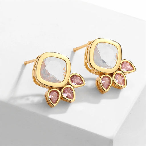 Opal and Pink Earrings