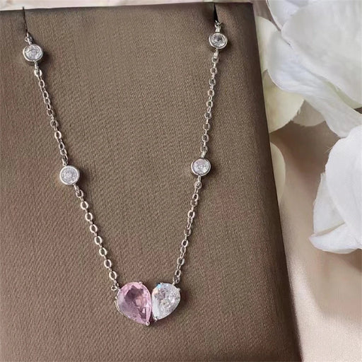Pink and white spotlight necklace