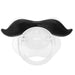 baby paciefier and teether made out of non toxic silicon with a moustache design