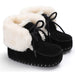 black suede baby boots with fur lining