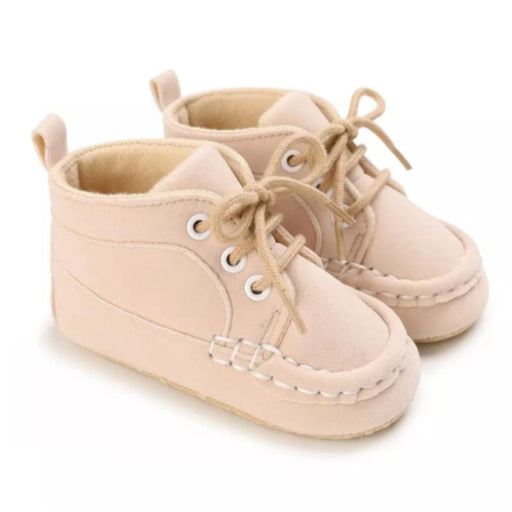 beige color baby boots made of soft suede leather
