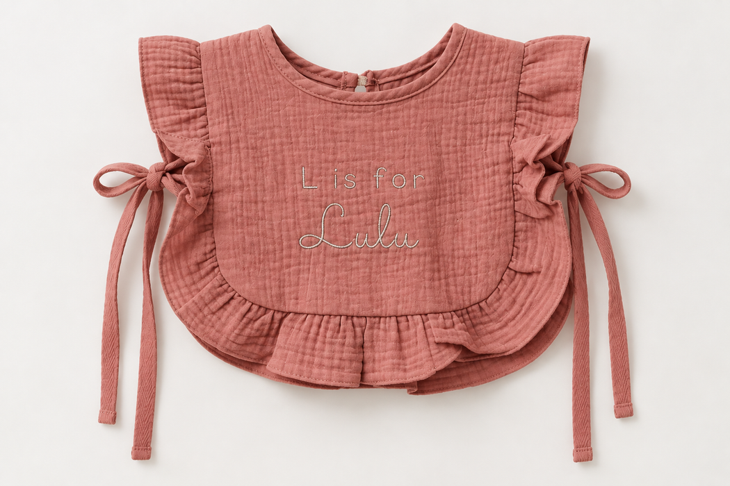 Pink Ruffle Bib
