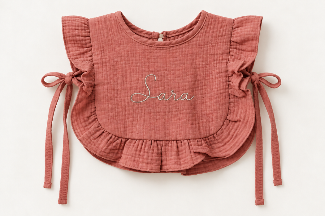 Pink Ruffle Bib