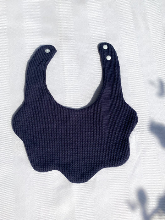 Navy blue waffle bib (no embroidery)