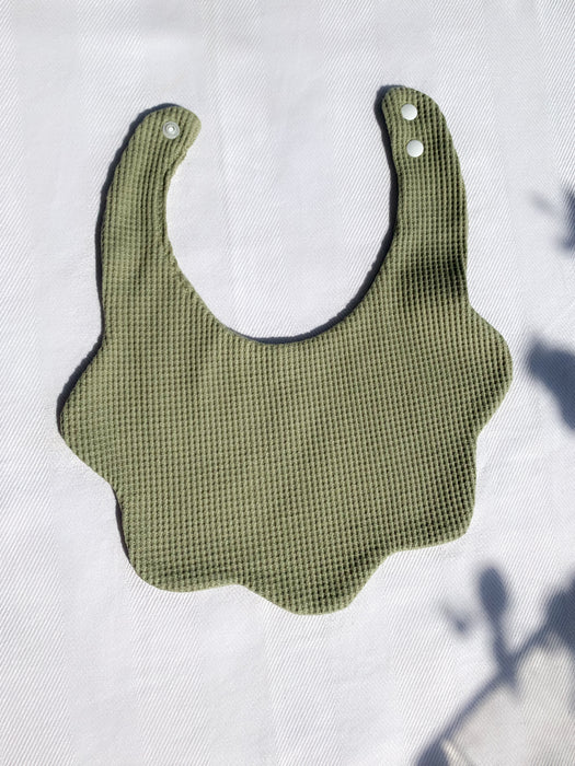 Embroidered waffle bib