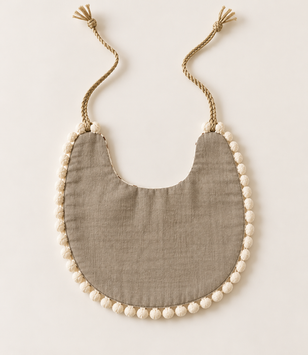 Gray Beige double sided bib