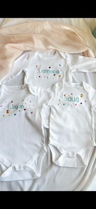 Bedazzled Name Onesie