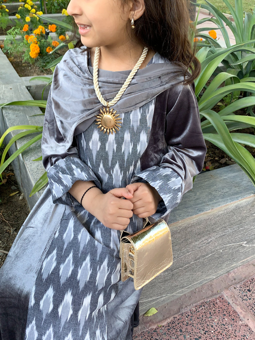 Earl Grey- Girls Dress with Shawl