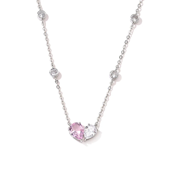 Pink and white spotlight necklace