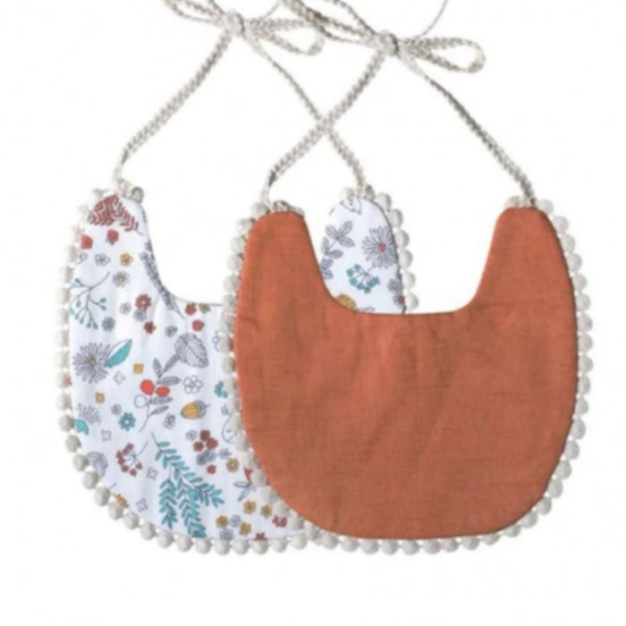 Brown Tassel Linen+Cotton Bibs