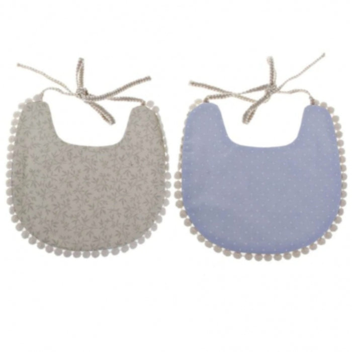 Blue- Tassel Linen+Cotton Bib