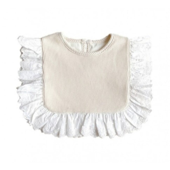 Cream- Ruffle Waffle Bib