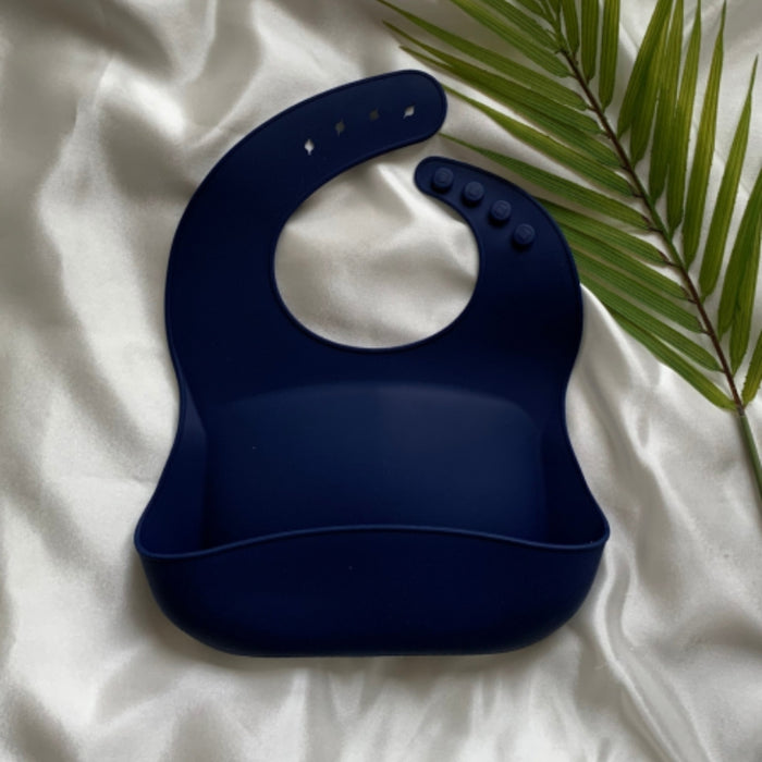 Silicone bib- dark blue